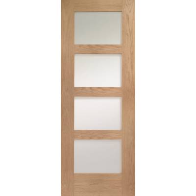 Oak Shaker Internal Glazed Obscure Door Wooden Timber Interior - Door Size, HxW: 